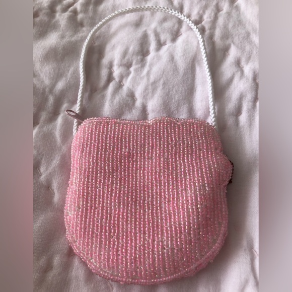 Pink cat beaded coin purse - Picture 4 of 6